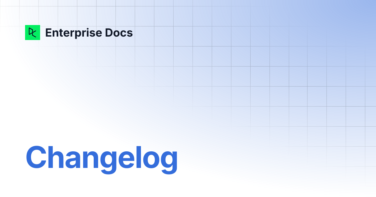 Changelog | Enterprise Reporting